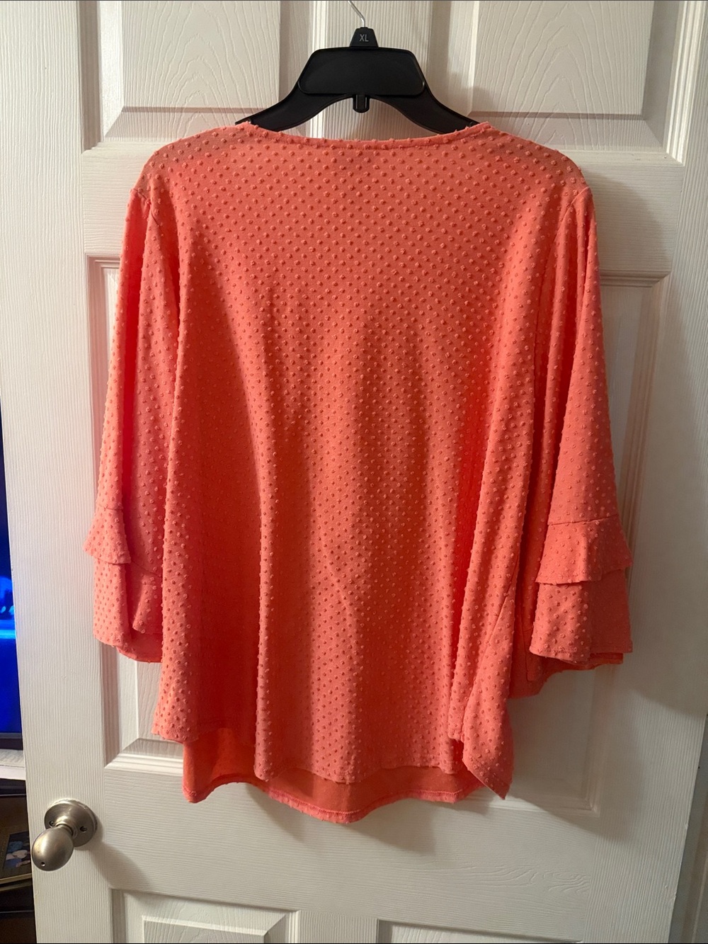 Ruby Rd. Coral Dot Ruffle-Sleeve Tunic Top - Picture 5 of 5